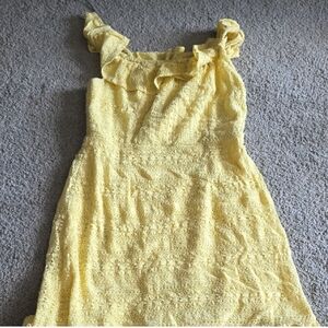 Marshalls Yellow Lace Midi Dress